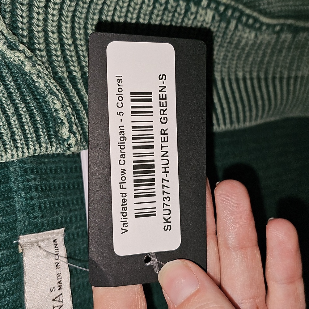 ZENANA Oversized Sweater Cardigan. Nwts Womens Sz Small. Hunter Green - Picture 4 of 8